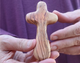 Prayer Crosses From The Holy Land — Olive Wood Holding Crosses
