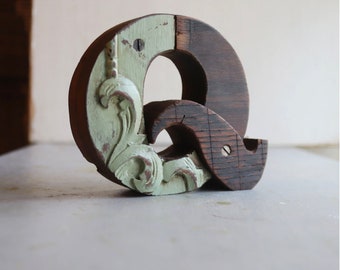 Reclaimed Wood Letter: Vintage Serif Style, Rustic Home Decor