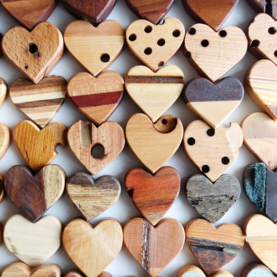 Imperfect Wooden Hearts - Etsy