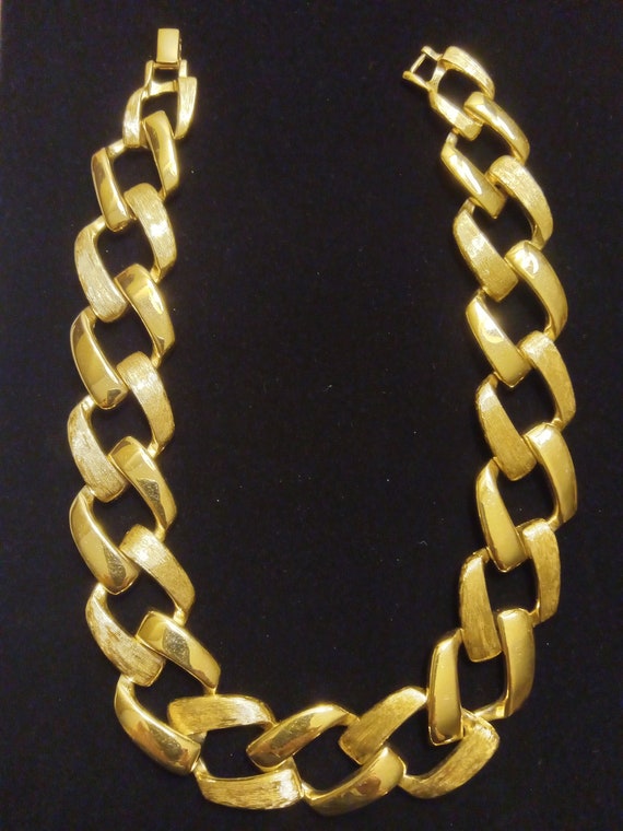 Vintage Napier Large Link Necklace 1980 Jewelry - image 3
