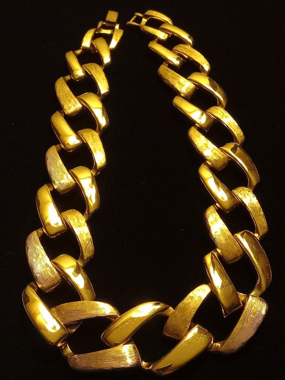 Vintage Napier Large Link Necklace 1980 Jewelry - image 1