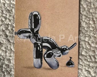 Original Ballonhund Kunstdruck von @AngelaPArt