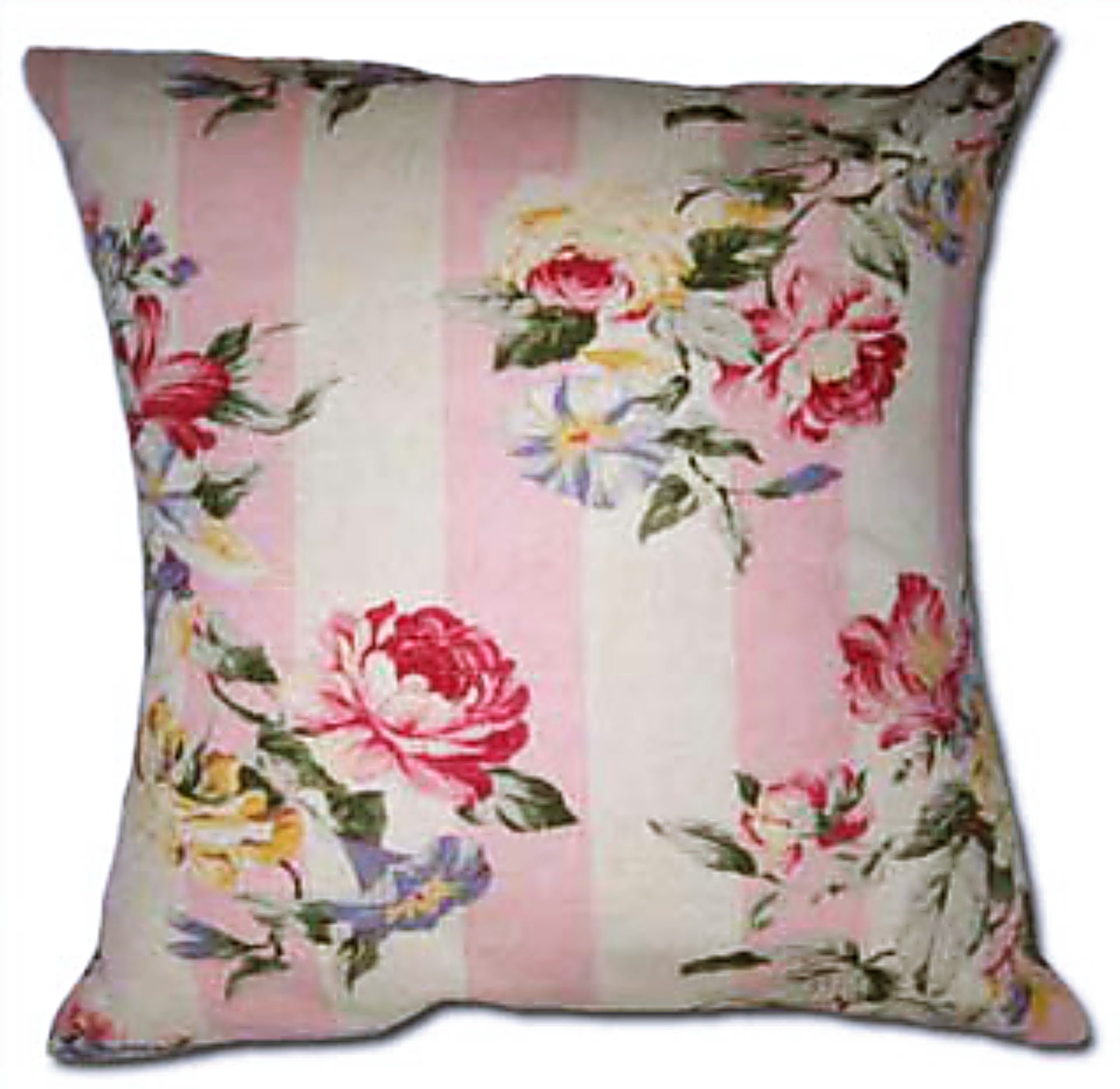 Throw Pillow Cover 20 by 20 Waverly Roses Pink Etsy