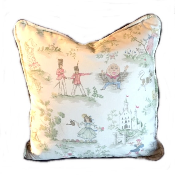 Throw Pillow with Cording Over the Moon Nursery rhyme pillow | Etsy