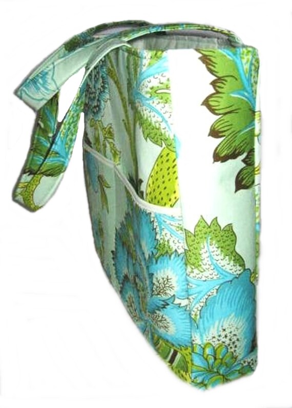 Market Book Laptop Tote Bag Large size Amy Butler Soul Blossom Etsy