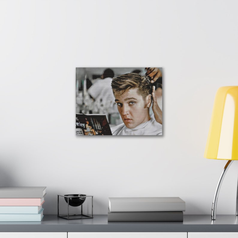 Elvis Haircut Canvas Etsy