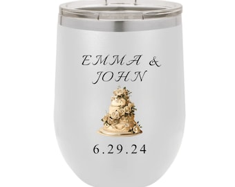 Personalized Wine Tumbler,Gift For Newlyweds,Engagement Gift,Bride and Groom Wine Tumbler,Bridesmaid Wine Tumbler,Bachelorette Wine Tumbler,