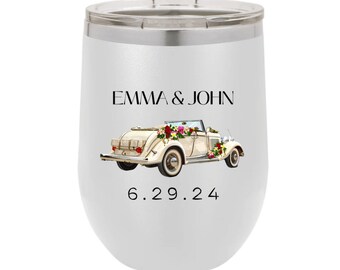 Personalized Wine Tumbler,Gift For Newlyweds,Engagement Gift,Bride and Groom Wine Tumbler,Bridesmaid Wine Tumbler,Bachelorette Wine Tumbler,