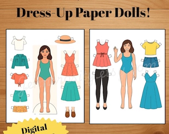 Printable Paper Dolls & Clothes | Dress Up Fashion Doll (Digital Download)