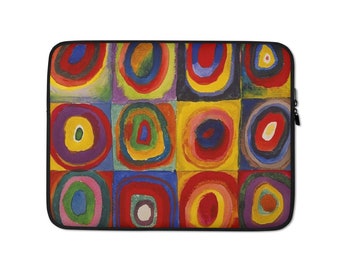 Kandinsky Circles Laptop Sleeve, Neoprene, Artsy Painting