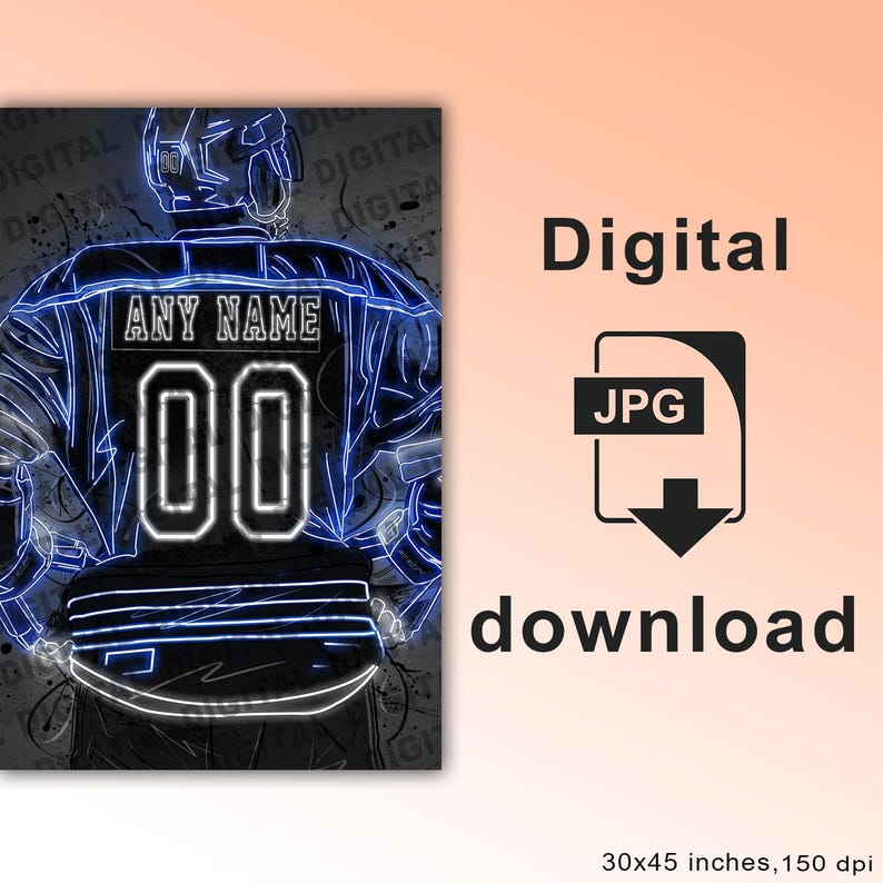Custom Toronto Maple Leafs Digital Download Neon Jersey Art