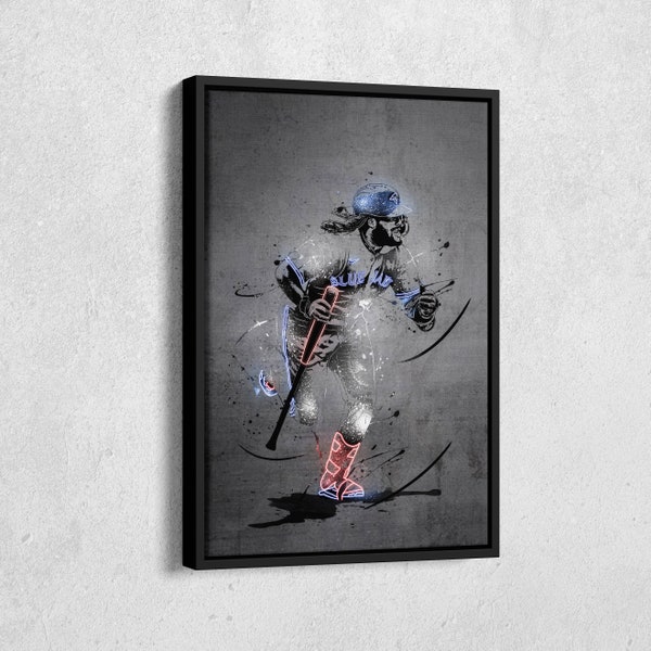 Vladimir Guerrero Jr. Poster Neon Splash Toronto Blue Jays MLB Framed Canvas Wall Art Print Home Decor Man Cave Gift