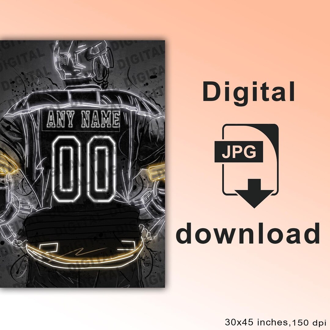 Custom Vegas Golden Knights Digital Download Neon Jersey Art