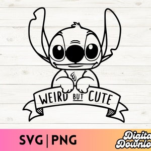 Stitch SVG, Stitch PNG, Stitch clipart, Blijf raar stitch SVG, bestanden knippen voor Cricut Silhouette
