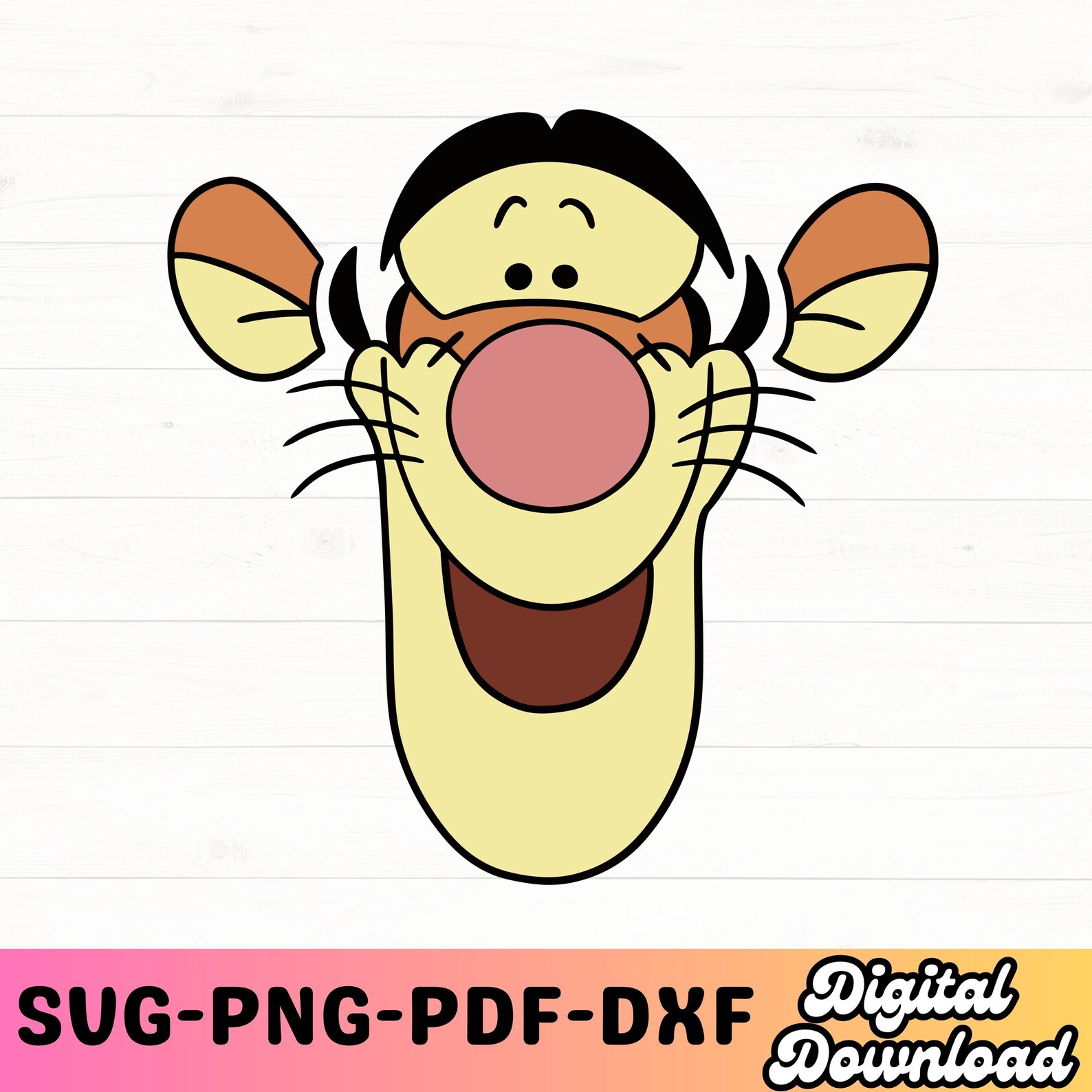 Tigger Vector File Tigger Svg, Tigger Face Svg, Png, Pdf, Eps, Dxf - Etsy