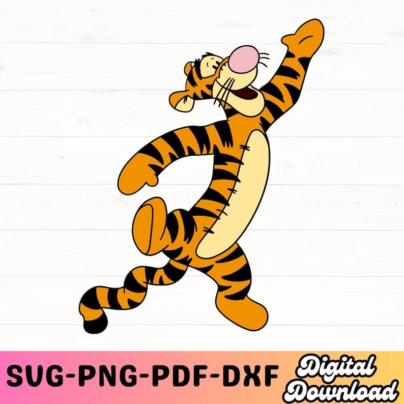 Tigger Rabbit Vector Tigger Svg, Png, Pdf, Eps, Dxf - Etsy