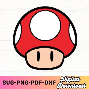 Super Mushroom- svg, png, pdf, dxf