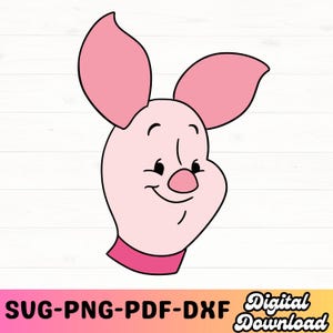 Piglet svg, Piglet Face svg, png, pdf, eps, dxf