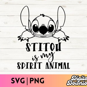 Stitch SVG, Stitch jest moim zwierzęciem duchowym SVG, Stitch PNG, Stitch clipart, pliki do cięcia dla Cricut Silhouette