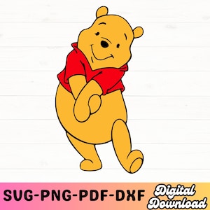 Winnie l'ourson svg, clipart Winnie l'ourson, Winnie l'ourson visage svg, contour, fichiers de coupe pour la silhouette cricut, png eps pdf