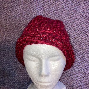Hand knitted stocking hat
