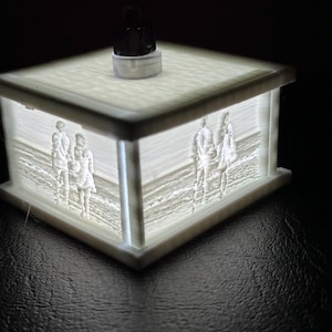 3D printed lithographic photo cube of your favorite photos