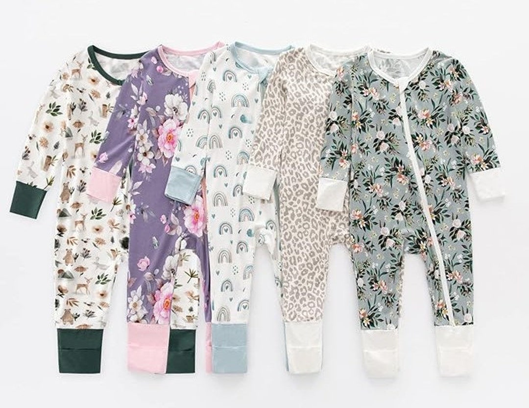 Bamboo Zip Up Footies (Flint)