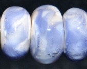 Lilac lite - 7 Boro lampwork beads- SRA K45