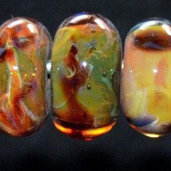 Calico Seven boro lampwork beads SRA K45