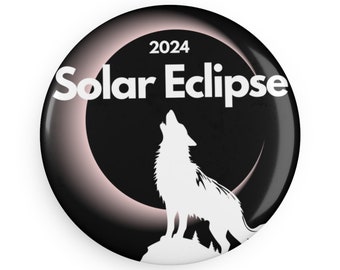 Imán de botón de eclipse solar, redondo (1 y 10 piezas)