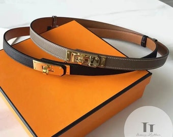 Nieuw: Koop 1 Krijg 1 Gratis Gouden Dames Leren Riem - formele riem, Gouden riem, riem voor jurken, designer riem, Perfect cadeau, Cadeau voor haar