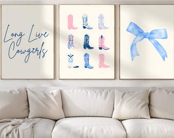 Long Live Cowgirl Prints: Navy Blue Dorm Decor (Digital Download)