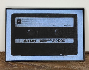 Vintage Cassette Tape Print, 80s Cassette Tape Art, Retro Cassette Print, Gift for Music Lover, 1990's Cassette Tape Art