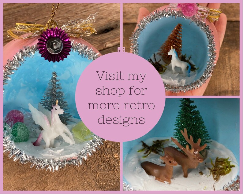 Retro Diorama Ornament Retro Paper Mache Ornament 1950's Etsy