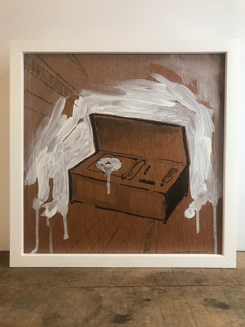 Vintage Record Player Art, Retro Turntable, Pen & Ink Record Player ...