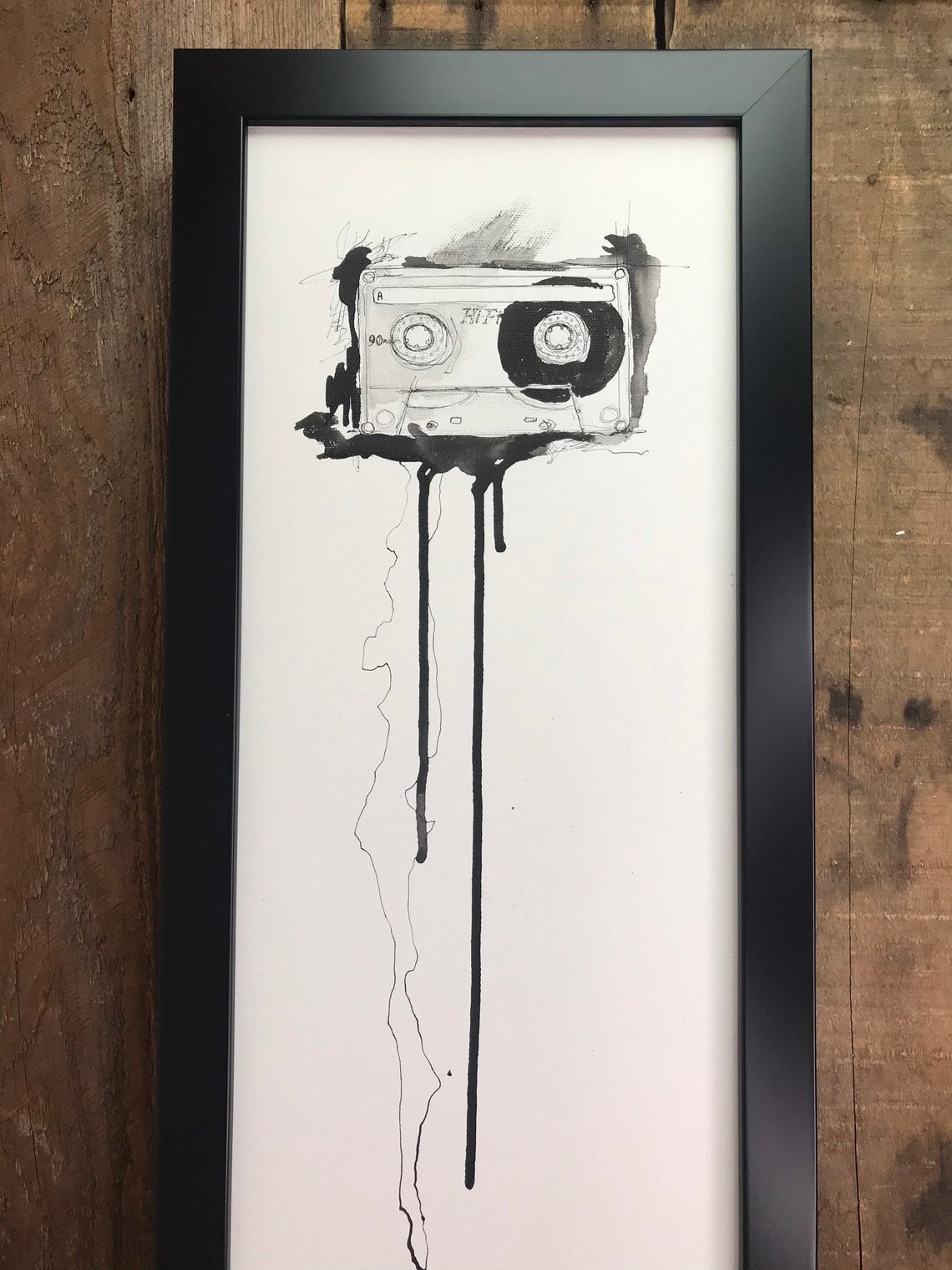 Unraveled Cassette Art, Cassette Tape Art, 1990s Music Art, 1990's