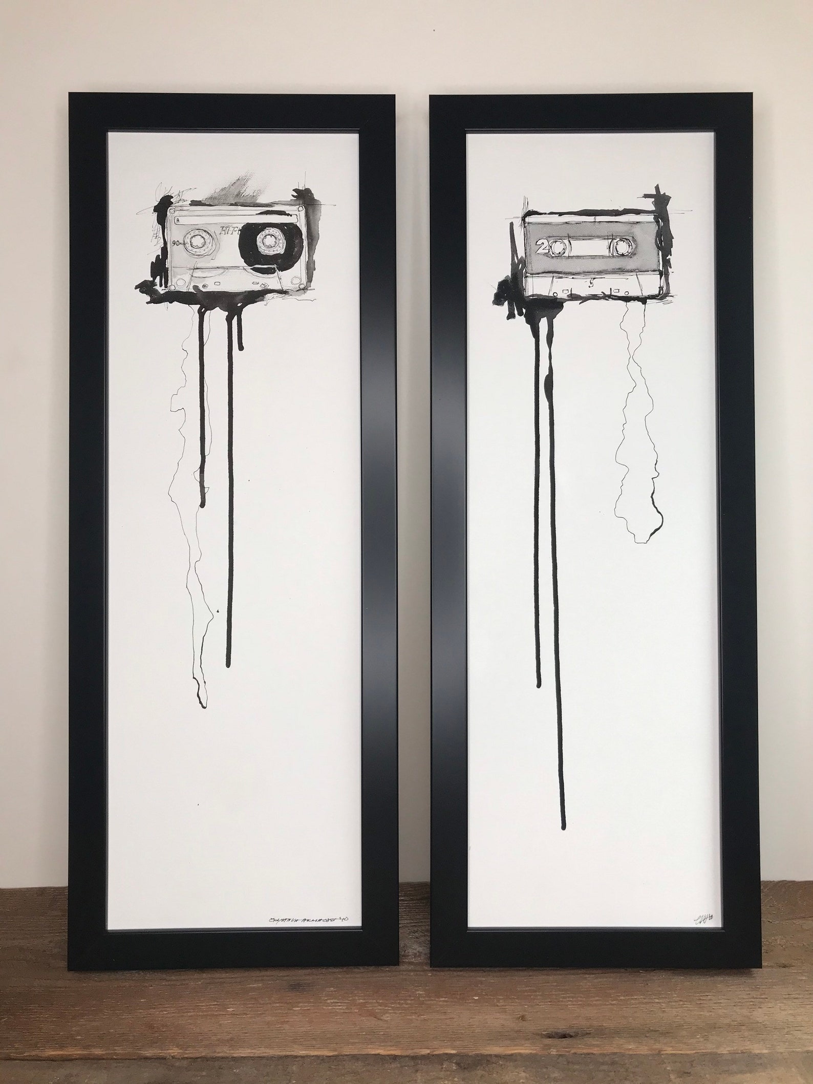 Unraveled Cassette Art, Cassette Tape Art, 1990s Music Art, 1990's