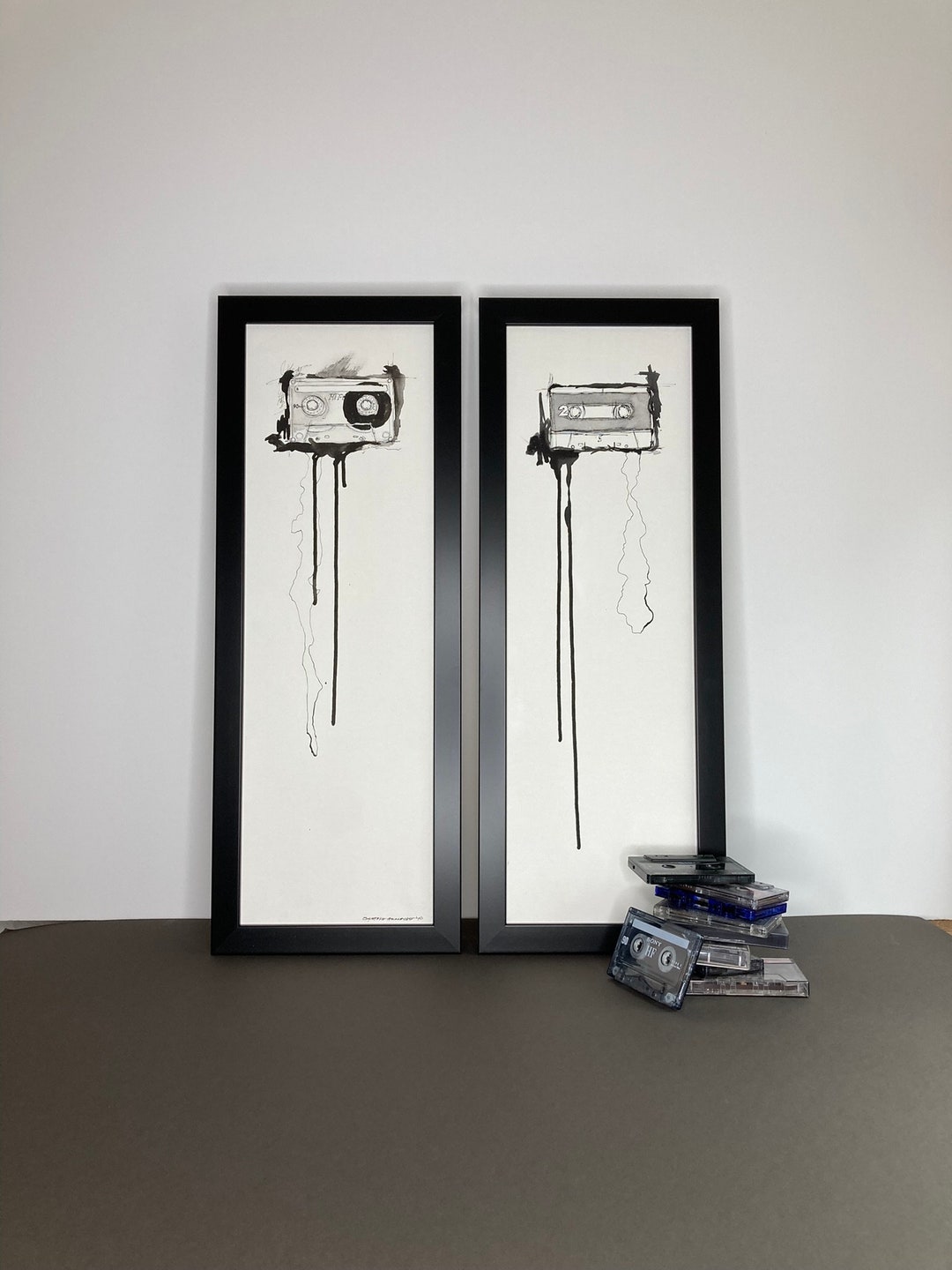 Unraveled Cassette Art, Cassette Tape Art, 1990s Music Art, 1990's