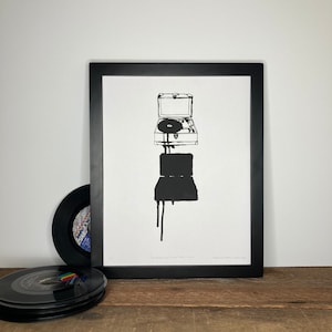Record Player Print, Record Player Art, Retro Record Art, Retro Pop Art, Record Gifts, DJ Gift, Vintage Record Art, Record Lover Art