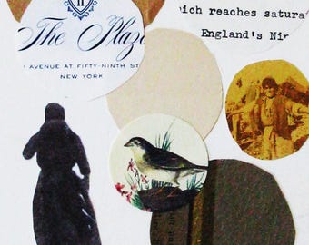 Originalcollage auf Tafel, der Walker, Mixed Media Collage