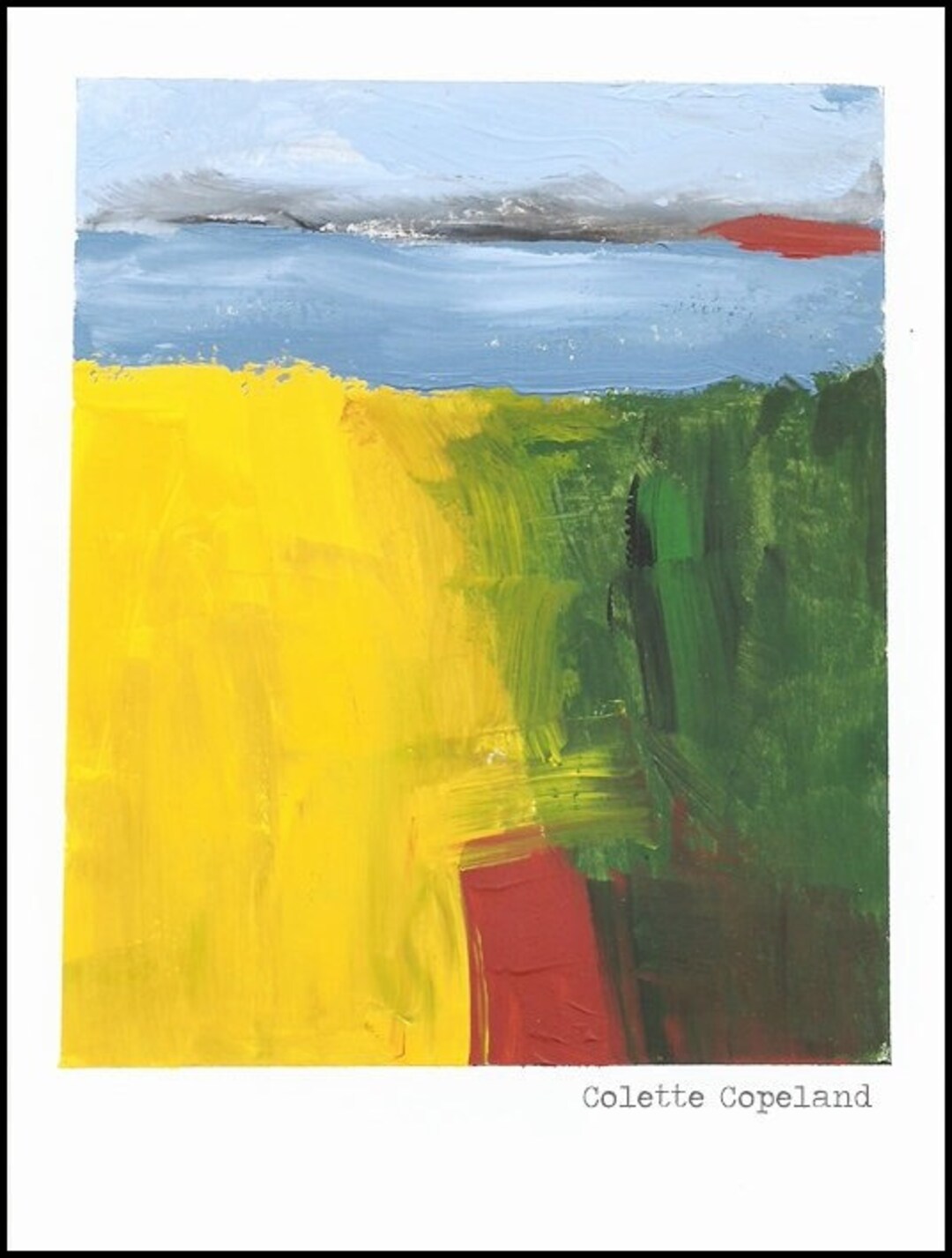 Landscape, Acrylic on Mixed Media Paper, Original Art Etsy