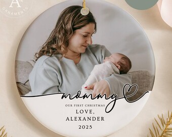Our First Christmas Mommy Ornament from Baby, Personalized Photo Ornament, Personalized Ornament for New Mom, Christmas Gift for Mommy