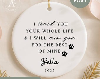 Personalized Pet Memorial Christmas Ornament, Pet Sympathy Gift, Pet Loss Gift, Cat Memorial Gift, Dog Loss, Memorial Keepsake Ornament