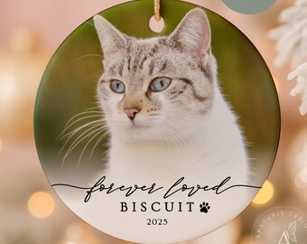 Personalized Pet Photo Memorial Christmas Ornament, Pet Sympathy Gift, Pet Loss Gift, Cat Memorial Gift, Dog Loss Memorial Keepsake Ornament