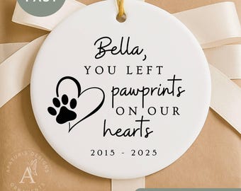 Personalized Pet Memorial Christmas Ornament, Pet Sympathy Gift, Pet Loss Gift, Cat Memorial Gift, Dog Loss, Memorial Keepsake Ornament