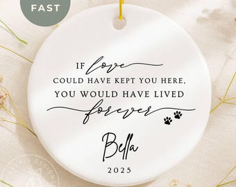 Personalized Pet Memorial Christmas Ornament, Pet Sympathy Gift, Pet Loss Gift, Cat Memorial Gift, Dog Loss, Memorial Keepsake Ornament
