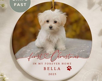 Personalized Pet Photo Ornament, First Christmas Pet Ornament, Dog Photo Ornament, Cat Photo Ornament, Custom Pet Keepsake Ornament