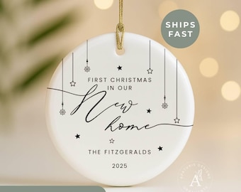 Personalized New Home Ornament, First Christmas In Our New Home Ornament Housewarming Ornament Custom New Home Gift Our First Home Christmas