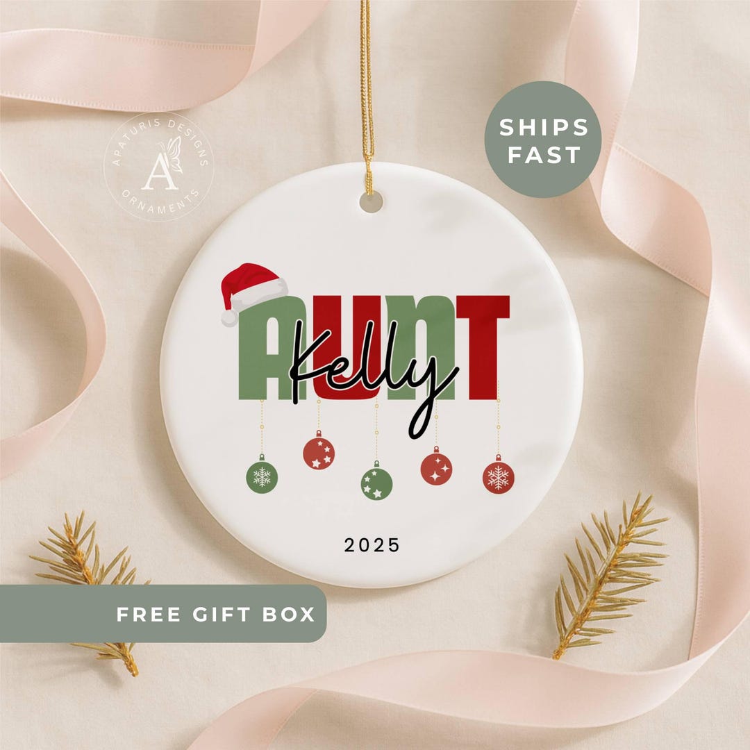 Personalized Aunt Christmas Ornament, Auntie Ornament, Custom Aunt ...
