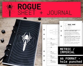 Scheda personaggio, diario e incantesimi di ROGUE per DnD 5e / PDF e SVG compilabili inclusi / Dungeons and Dragons / D&D / Diario stampabile